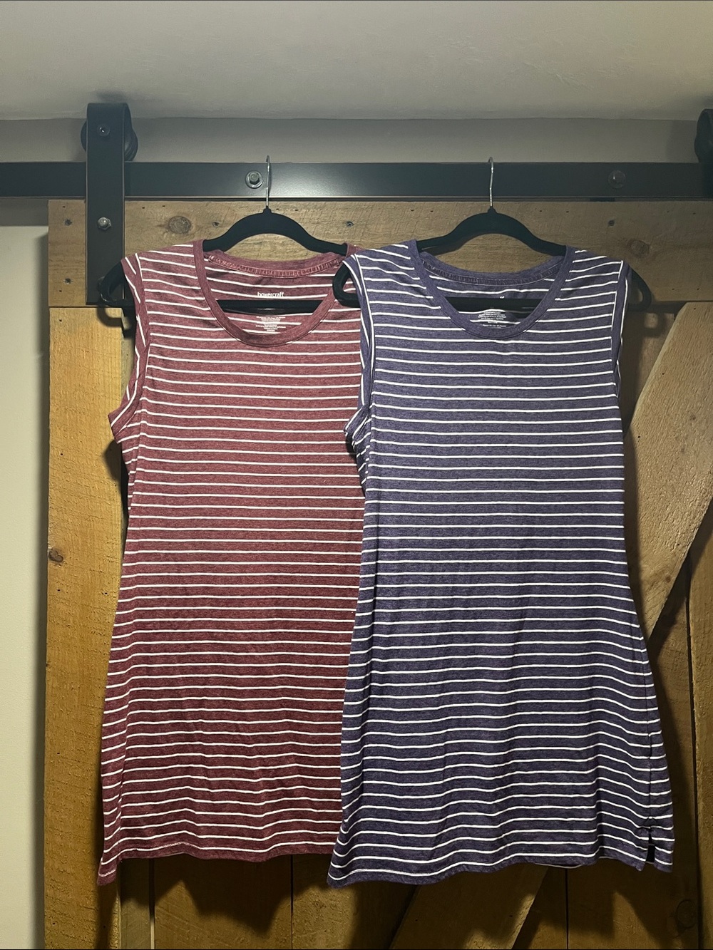 boxercraft Sleeveless Striped Mini Dress Duo - Burgundy and Indigo